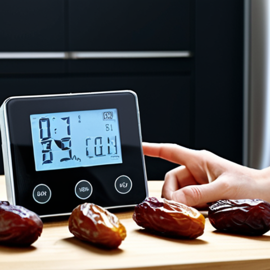 식품 산업의 변화와 보존 기술 - Smart Packaging**

"A close-up of a package of fresh dates, showcasing smart packaging technology wi...