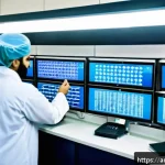 음식 보존을 위한 국제 규제 - A detailed, vibrant scene inside a modern international food safety laboratory in the Middle East, s...